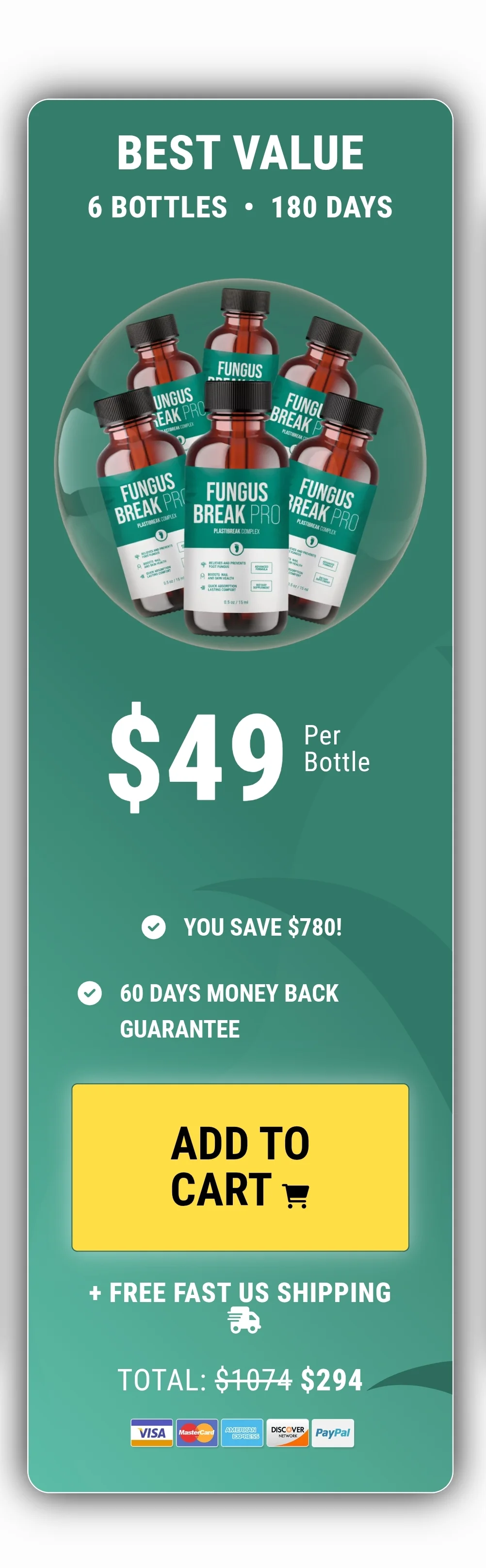 Fungus Break Pro™ 6 bottles pricing